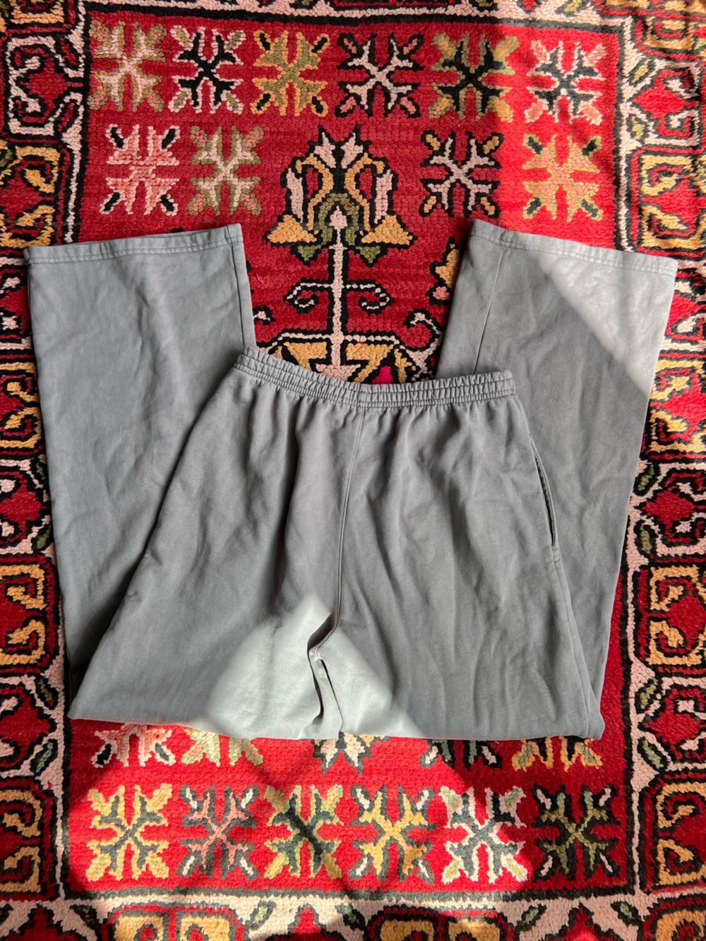 Brandy Melville Light Gray Wide-Leg Sweatpants